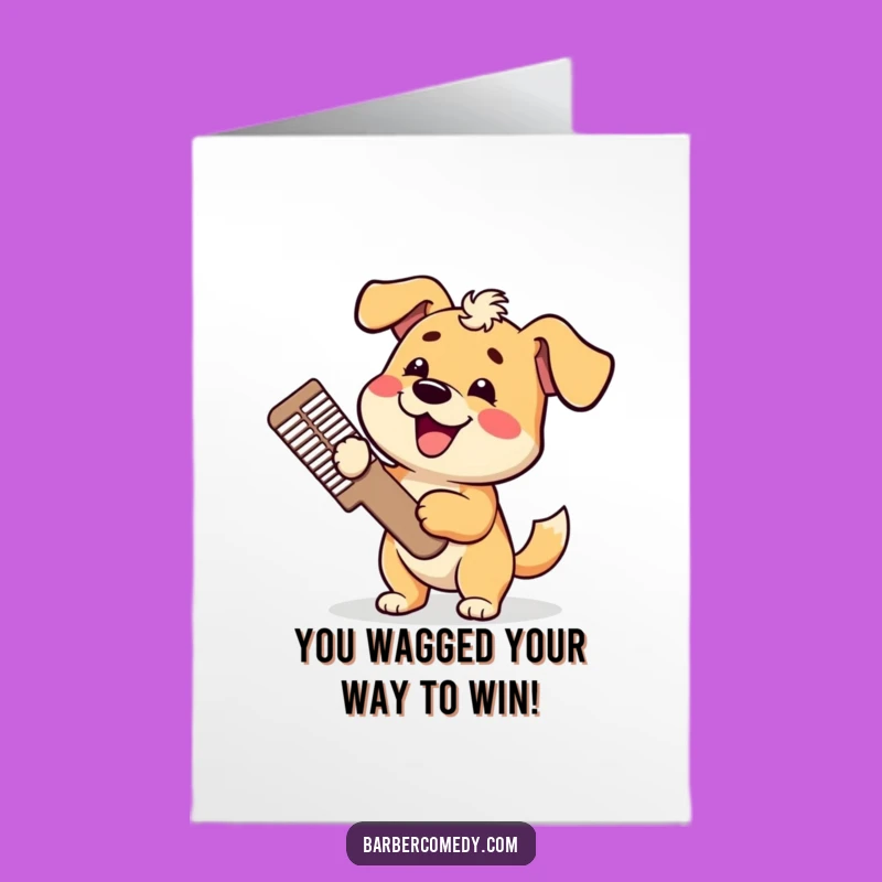 Free Printable Congrats Card: Doggy's Tidy Triumph - Downloadable Humor