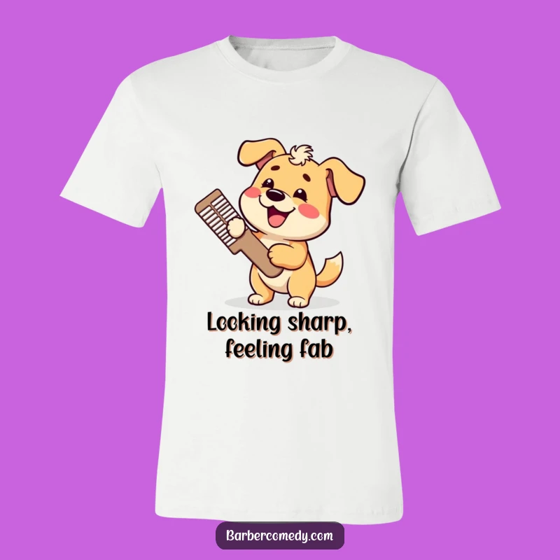 Funny Dog Grooming Tee: Happy Tail Comb Shirt, Ideal Funny Gift
